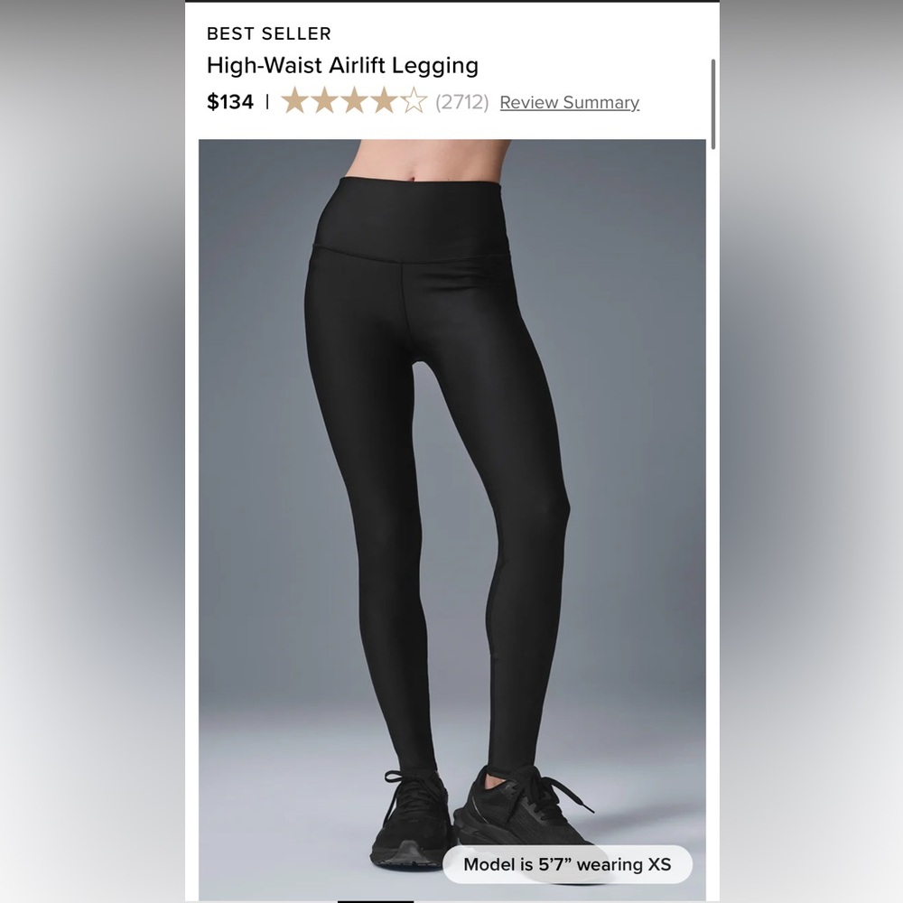 ALO Yoga High Waist Airlift Leggings size Large FULL LENGTH